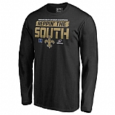 Men's Saints Black 2018 NFL Playoffs Reppin' The South Long Sleeve T-Shirt,baseball caps,new era cap wholesale,wholesale hats